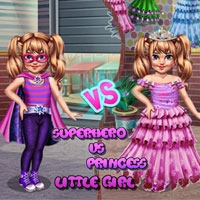 Little Girl Superhero Vs Princess Play